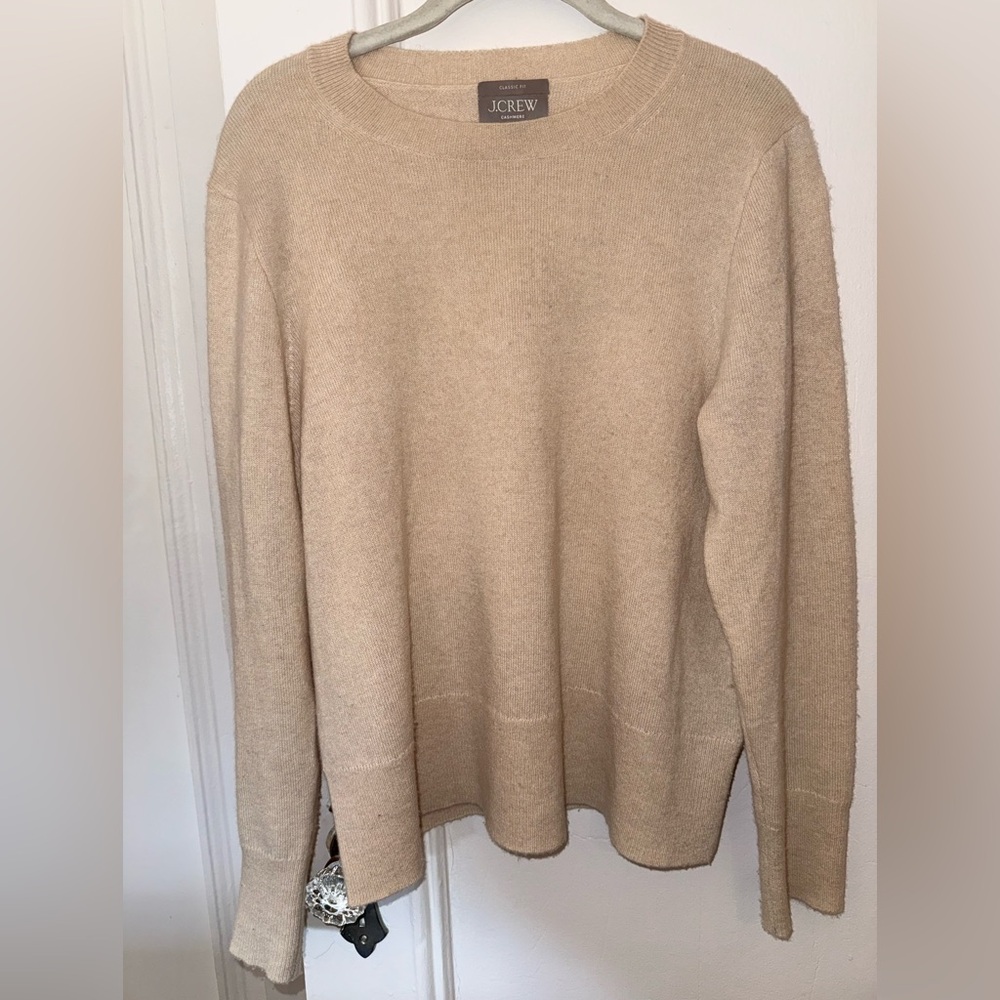J. Crew 100% Cashmere Classic Fit Sweater | Size L Oatmeal